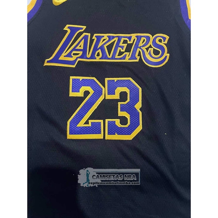Camiseta Nino Los Angeles Lakers LeBron James NO 23 Earned 2021-22 Negro